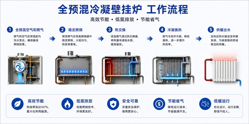全预混冷凝燃气壁挂炉节能优势对比图