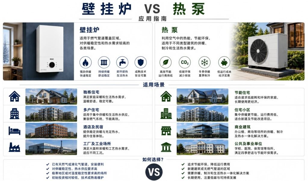 燃气壁挂炉与热泵适用场景对比指南