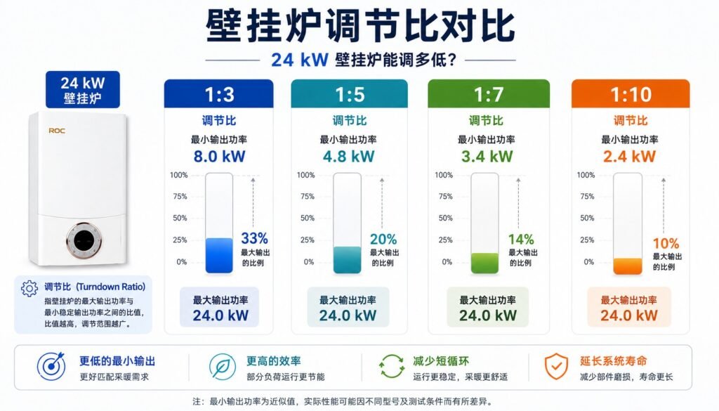 锅炉调节比对比图:1:5、1:7与1:10
