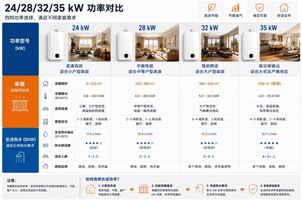 燃气锅炉功率怎么选：采暖和生活热水功率对比