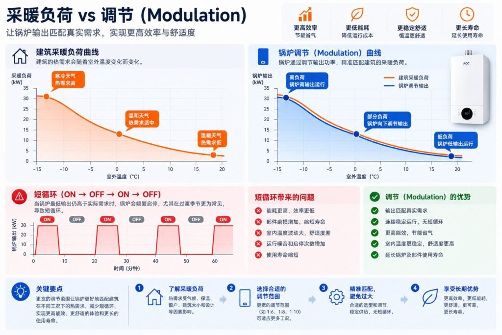燃气锅炉功率怎么选：采暖负荷与锅炉调节范围